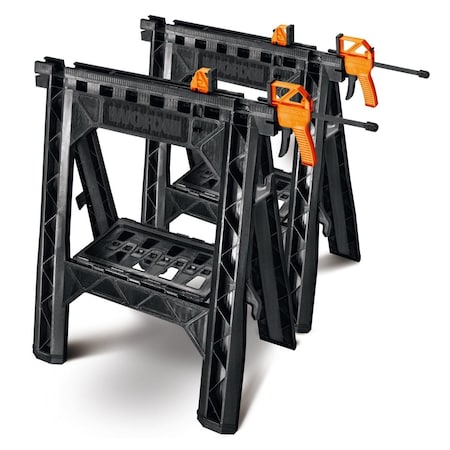 Worx Clamping Sawhorses with Bar Clamps, 2PK WX065
